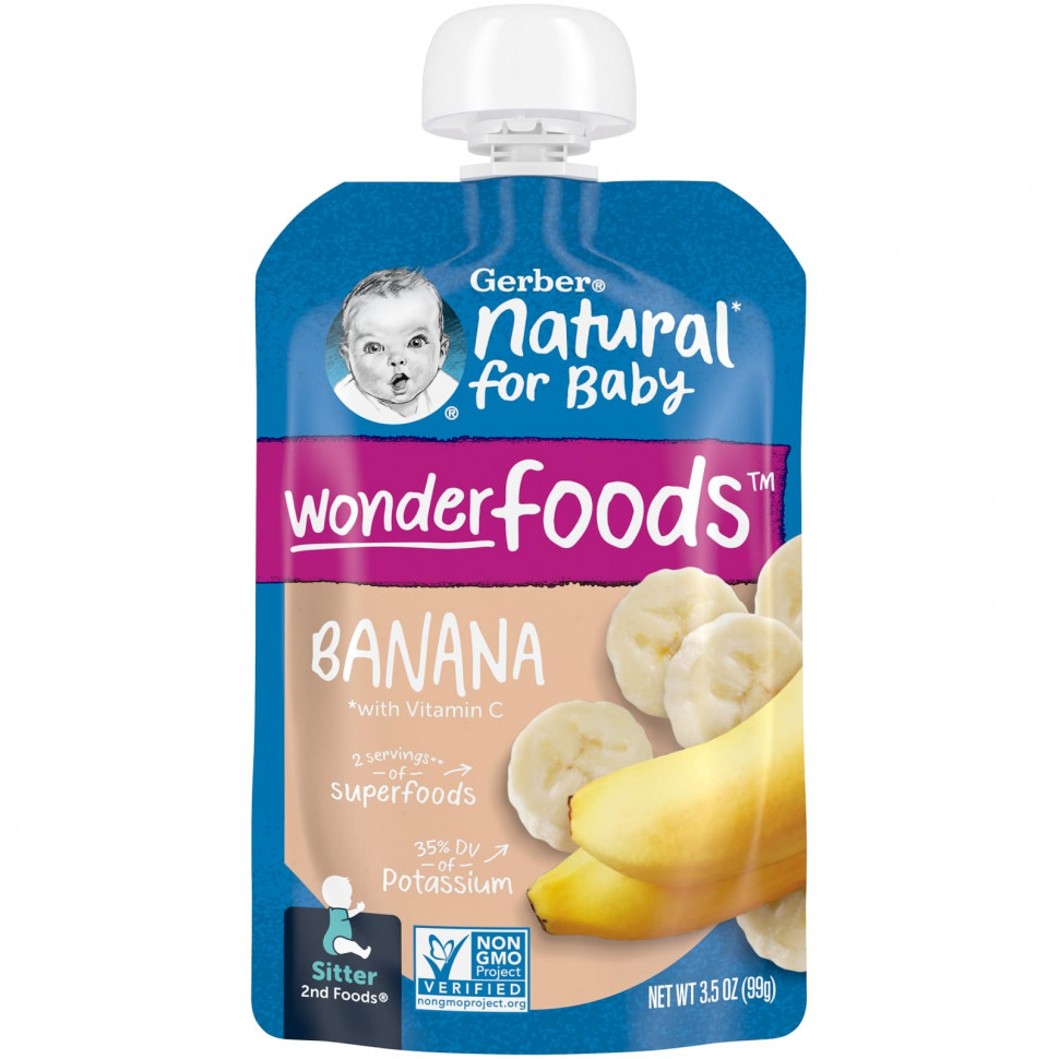 Gerber, Natural for Baby, Wonder Foods, 2nd Foods, , 99  (3,5 )    -     , -, 