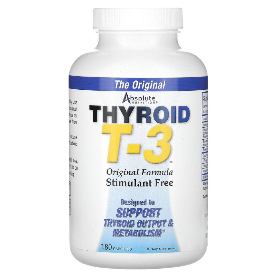  Absolute Nutrition, Thyroid T-3 (  T-3),  , 180     -     , -, 