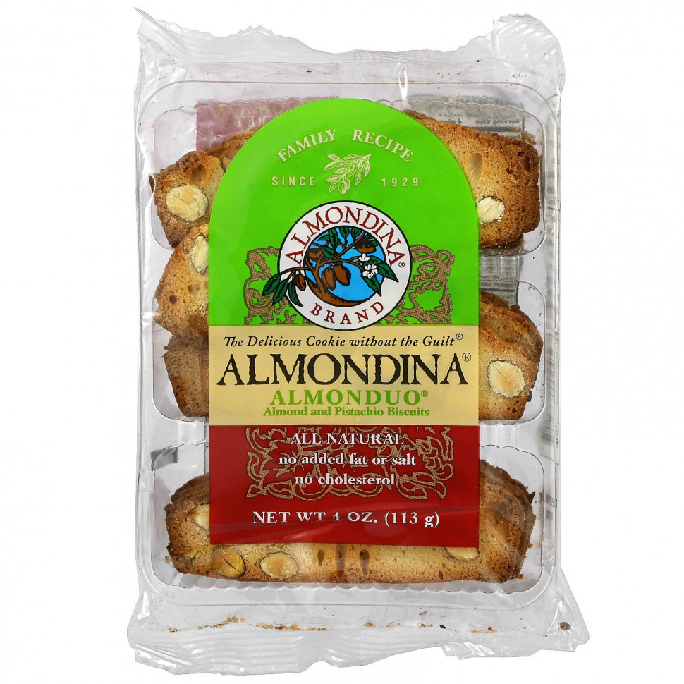  Almondina, AlmonDuo, Almond and Pistachio Biscuits, 4 oz.    -     , -, 