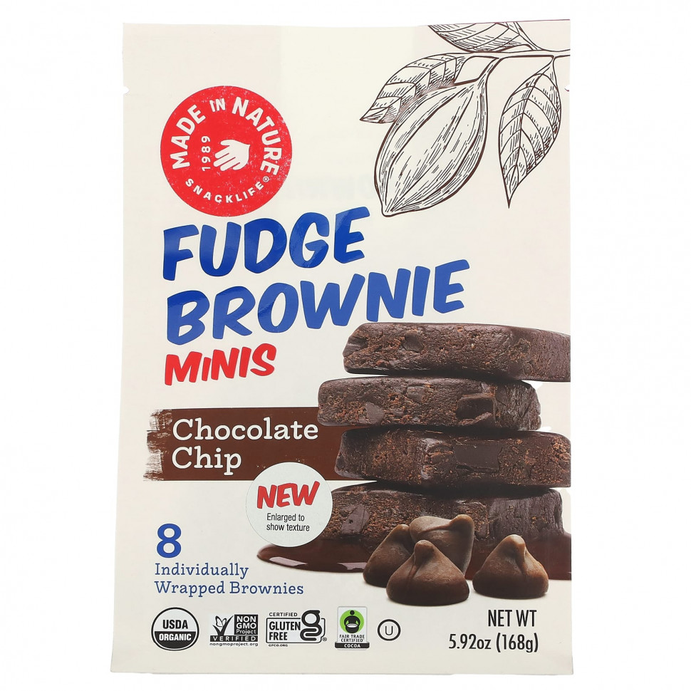  Made in Nature, Fudge Brownie Minis,  , 8 , 168  (5,92 )    -     , -, 
