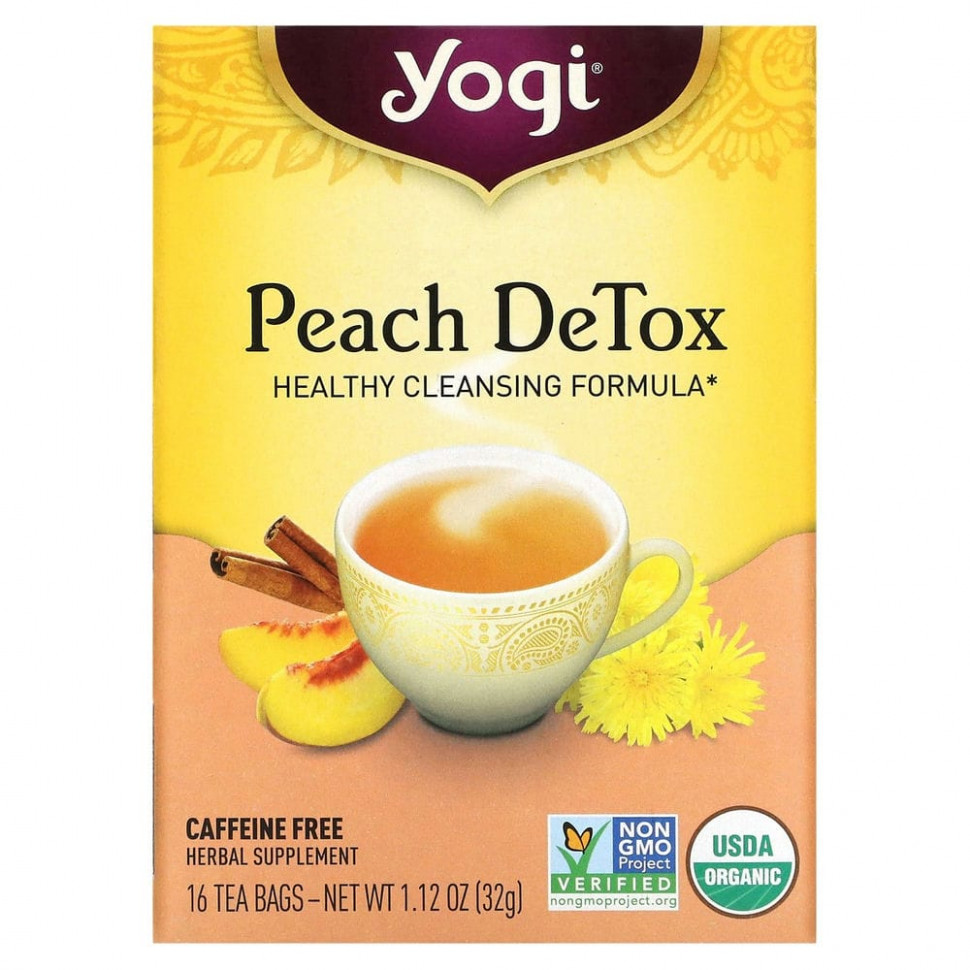  Yogi Tea, Peach DeTox, ,  , 16  , 32  (1,12 )    -     , -, 