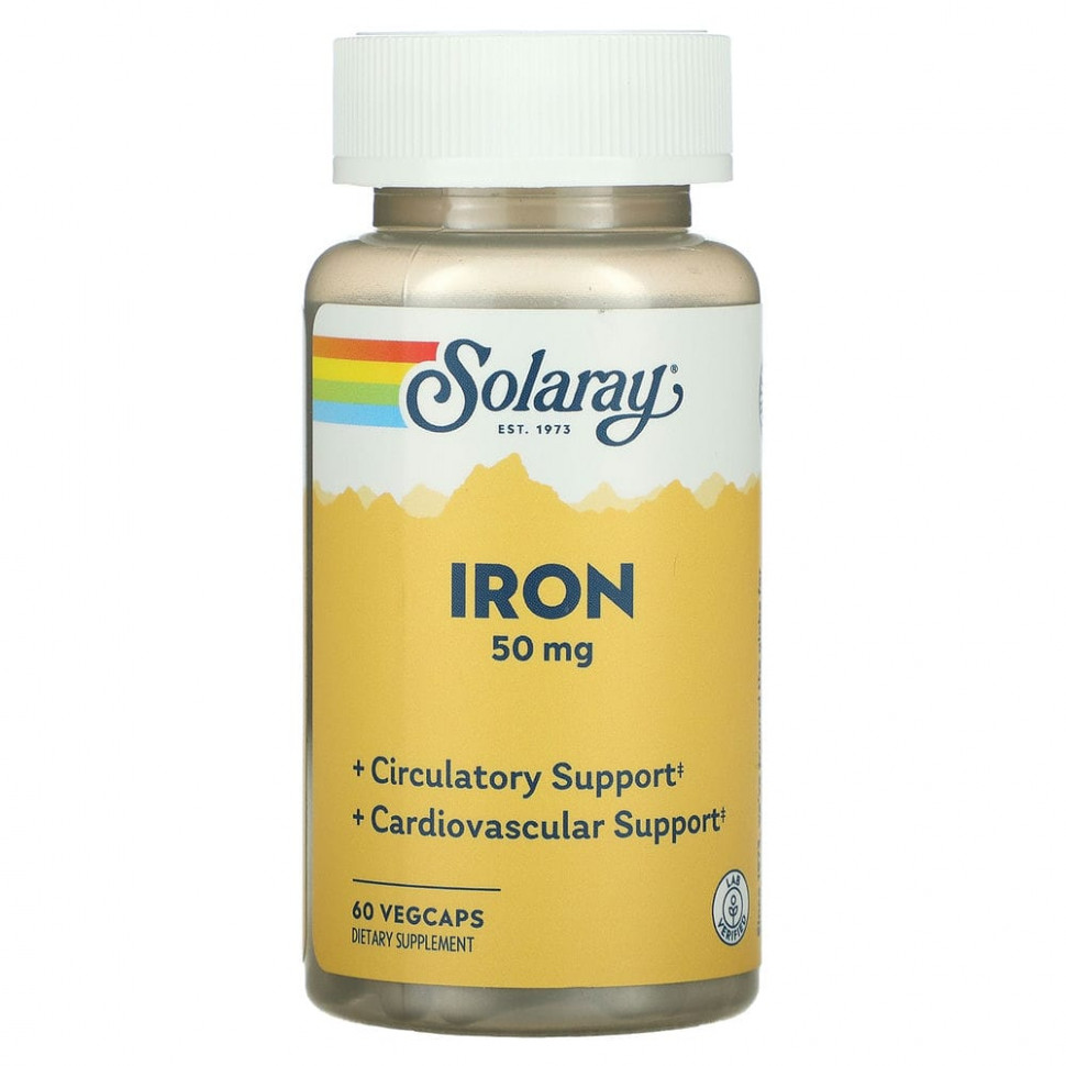  Solaray, Iron (), 50 , 60      -     , -, 