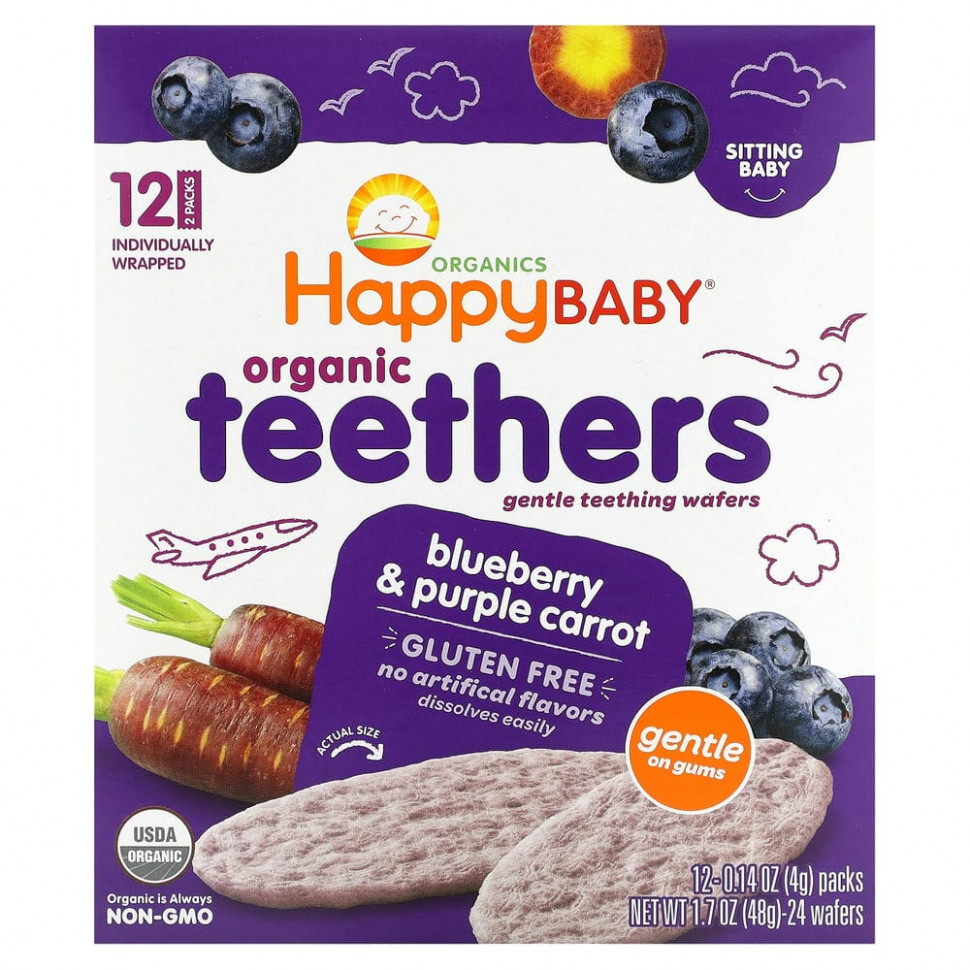  Happy Family Organics, Organic Teethers,        ,    , 12   4  (0,14 )    -     , -, 