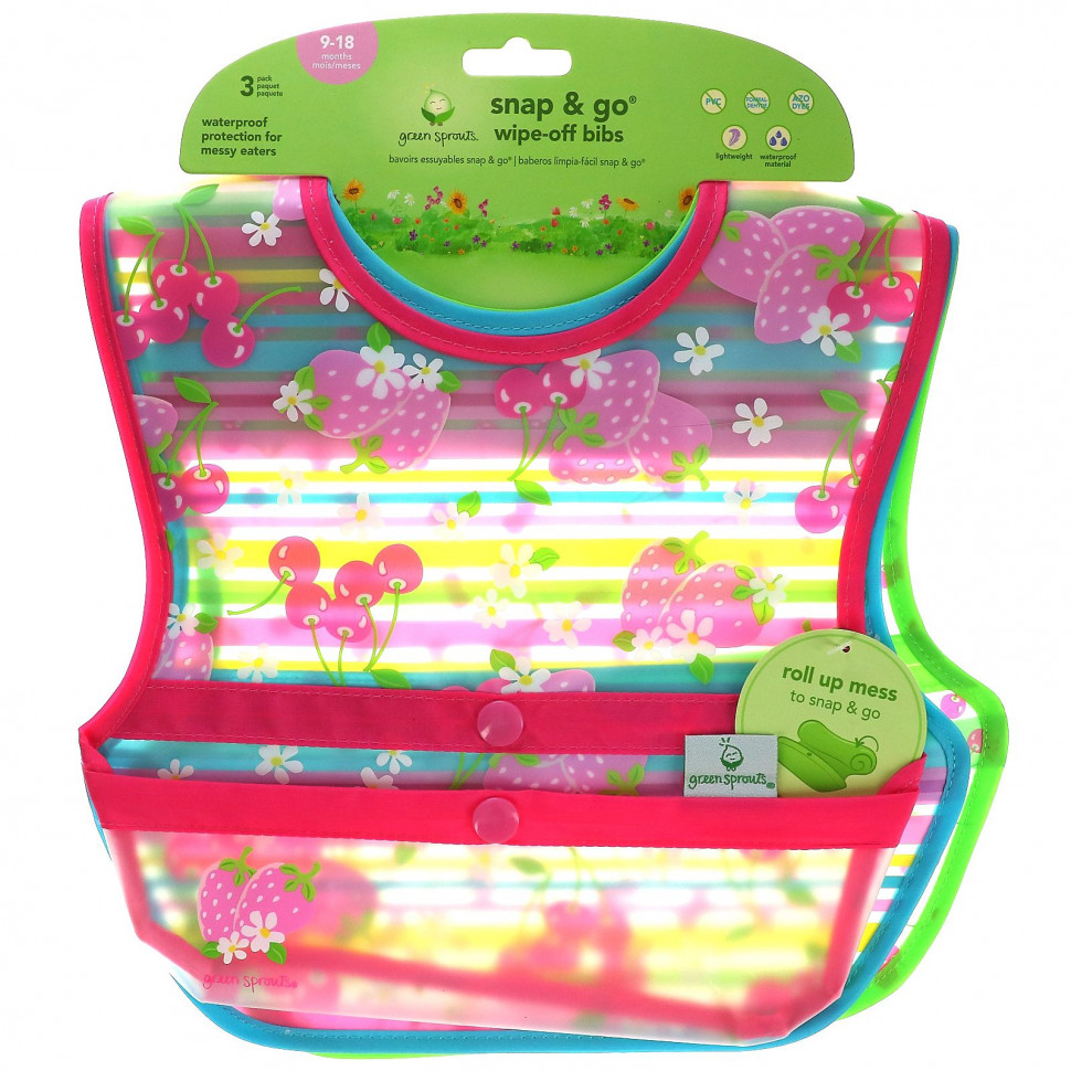  Green Sprouts,  Snap & Go Wipe Off, 9-18 , 3 .      -     , -, 