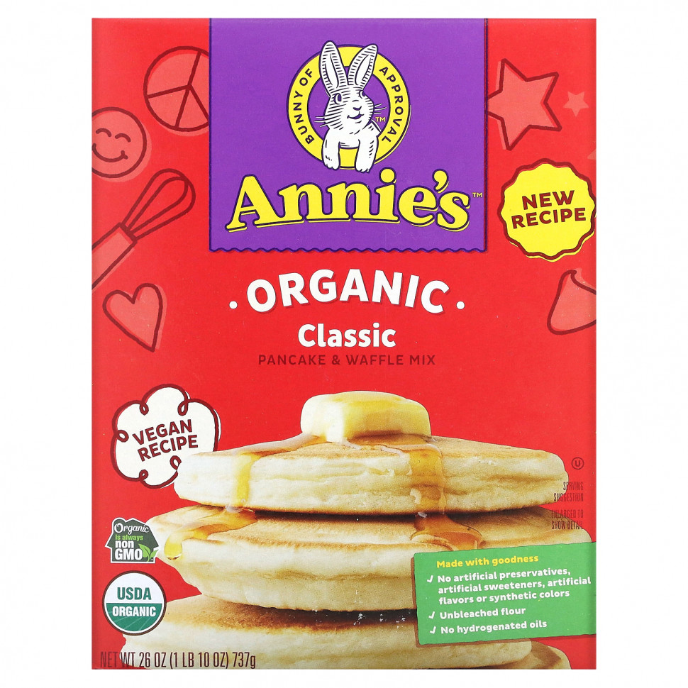  Annie's Homegrown, Organic Classic Pancake & Waffle Mix , 26 oz (737 g)    -     , -, 