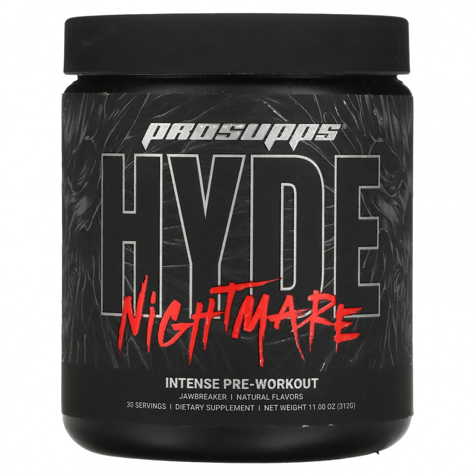  ProSupps, Hyde Nightmare, Intense Pre-Workout, Jawbreaker, 11 oz (312 g)    -     , -, 