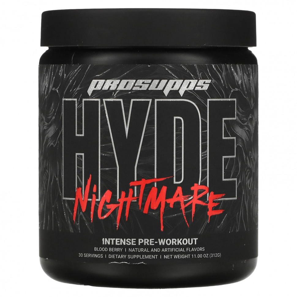  ProSupps, Hyde Nightmare, Intense Pre-Workout, Blood Berry, 11 oz (312 g)    -     , -, 