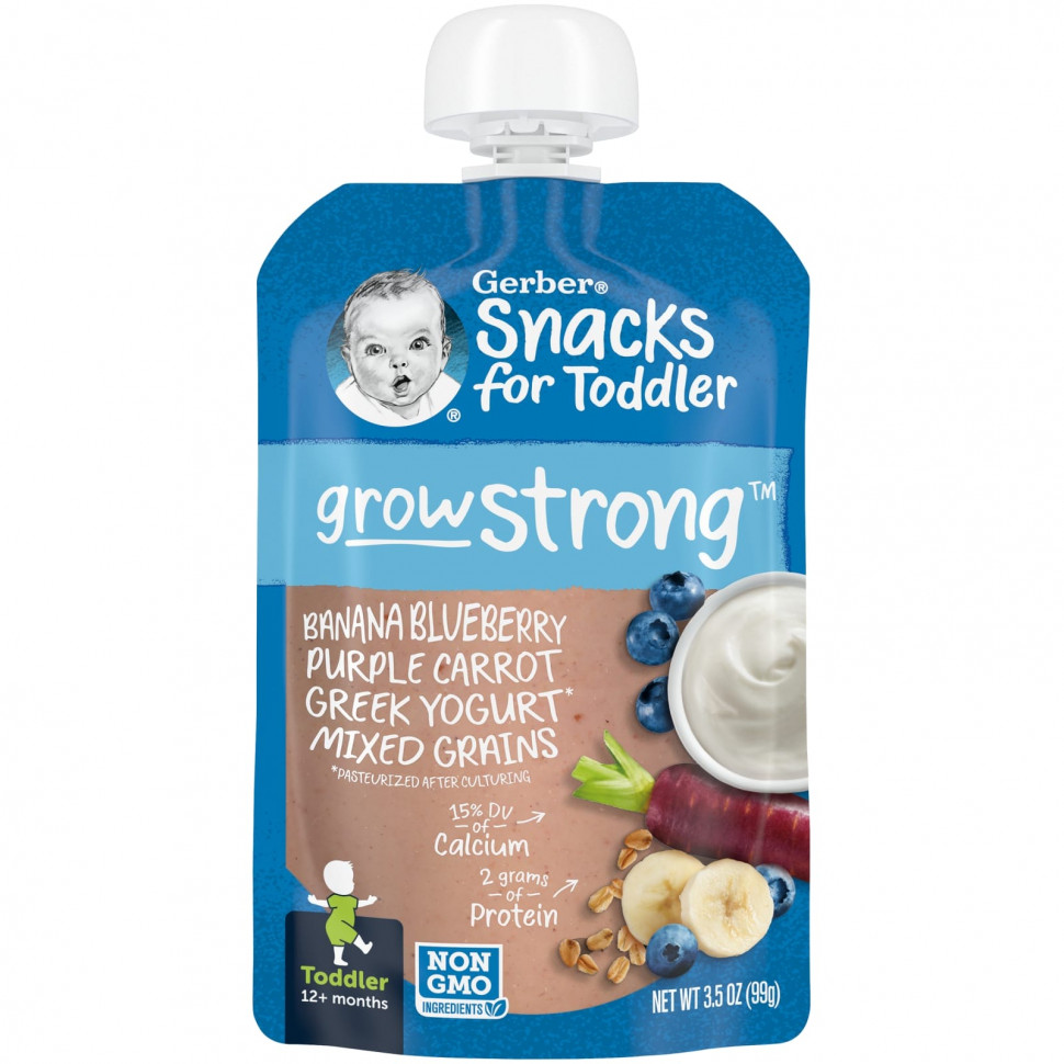  Gerber, Snacks for Toddler, Grow Strong,  12 , , , , ,  ,  , 99  (3,5 )    -     , -, 