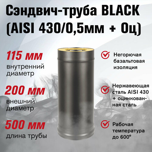  - BLACK (AISI 430/0,5) L-0,5 (115200)   -     , -,   