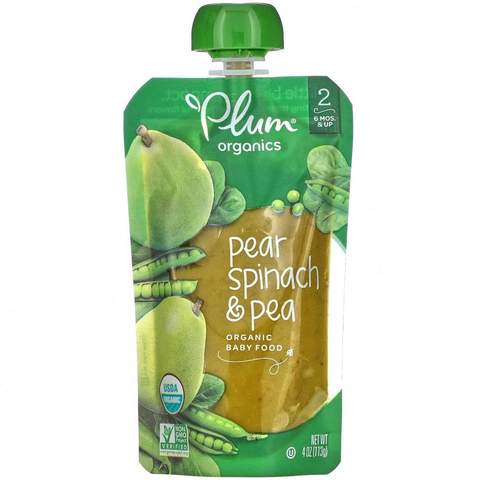 ������ ������ Plum Organics, ������������ ������� �������, ���� 2, �����, ������ � �����, 113 � (4 �����)  IHerb (������) ����