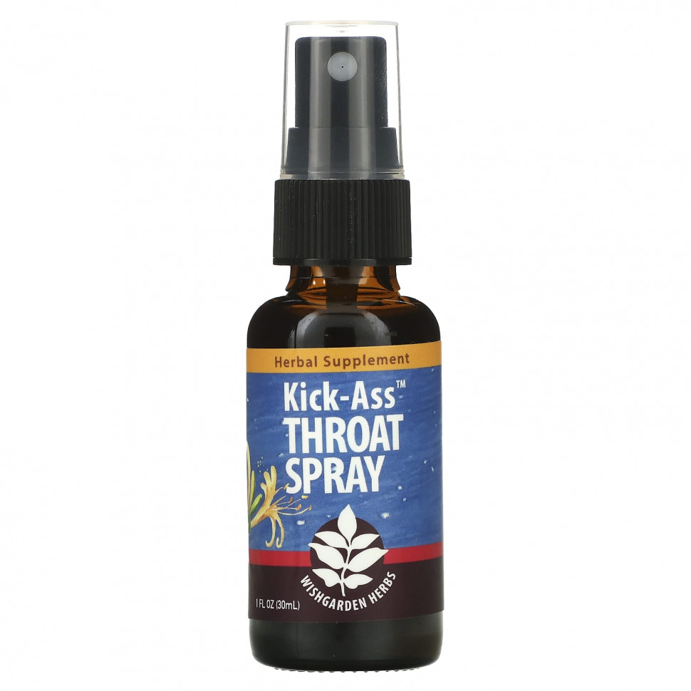 ������ ������ WishGarden Herbs, Kick-Ass Throat Spray, 30 �� (1 ����. �����)  IHerb (������) ����