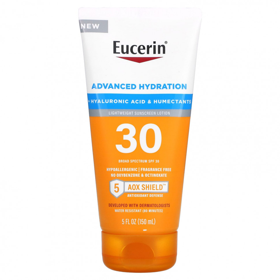 ������ ������ Eucerin, Advanced Hydration, ������ �������������� ������, SPF 30, ��� �������, 150 �� (5 ����. �����)  IHerb (������) ����