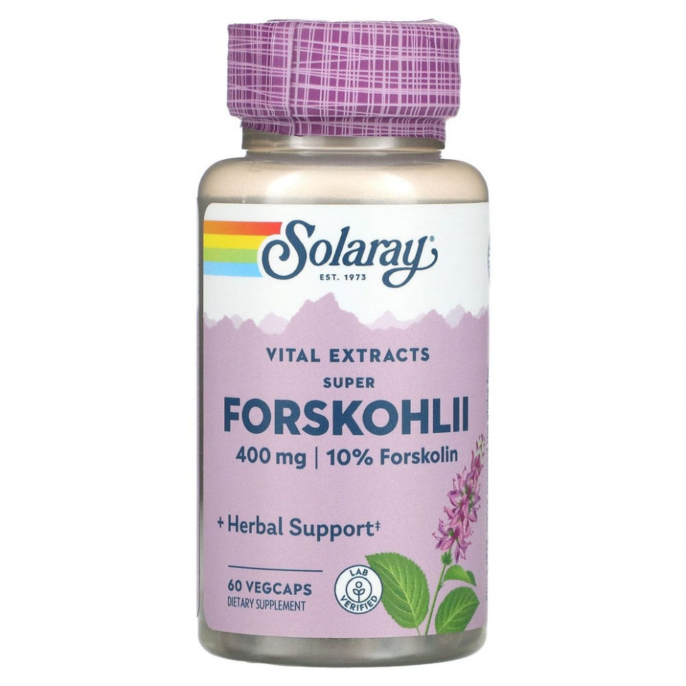  Solaray, Ayurvedic Herbs, Super Forskohlii, 400 , 60      -     , -, 