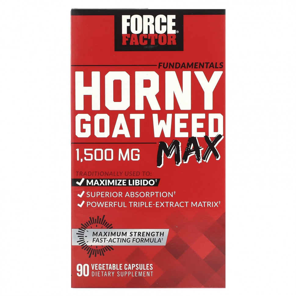 ������ ������ Force Factor, Fundamentals, Horny Goat Weed Max, 500 ��, 90 ������������ ������  IHerb (������) ����