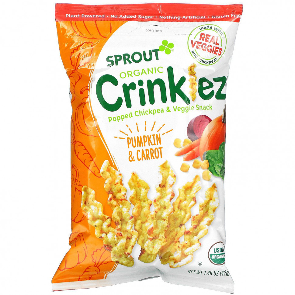  Sprout Organic, Crinklez,     ,    12 ,   , 42  (1,48 )    -     , -, 