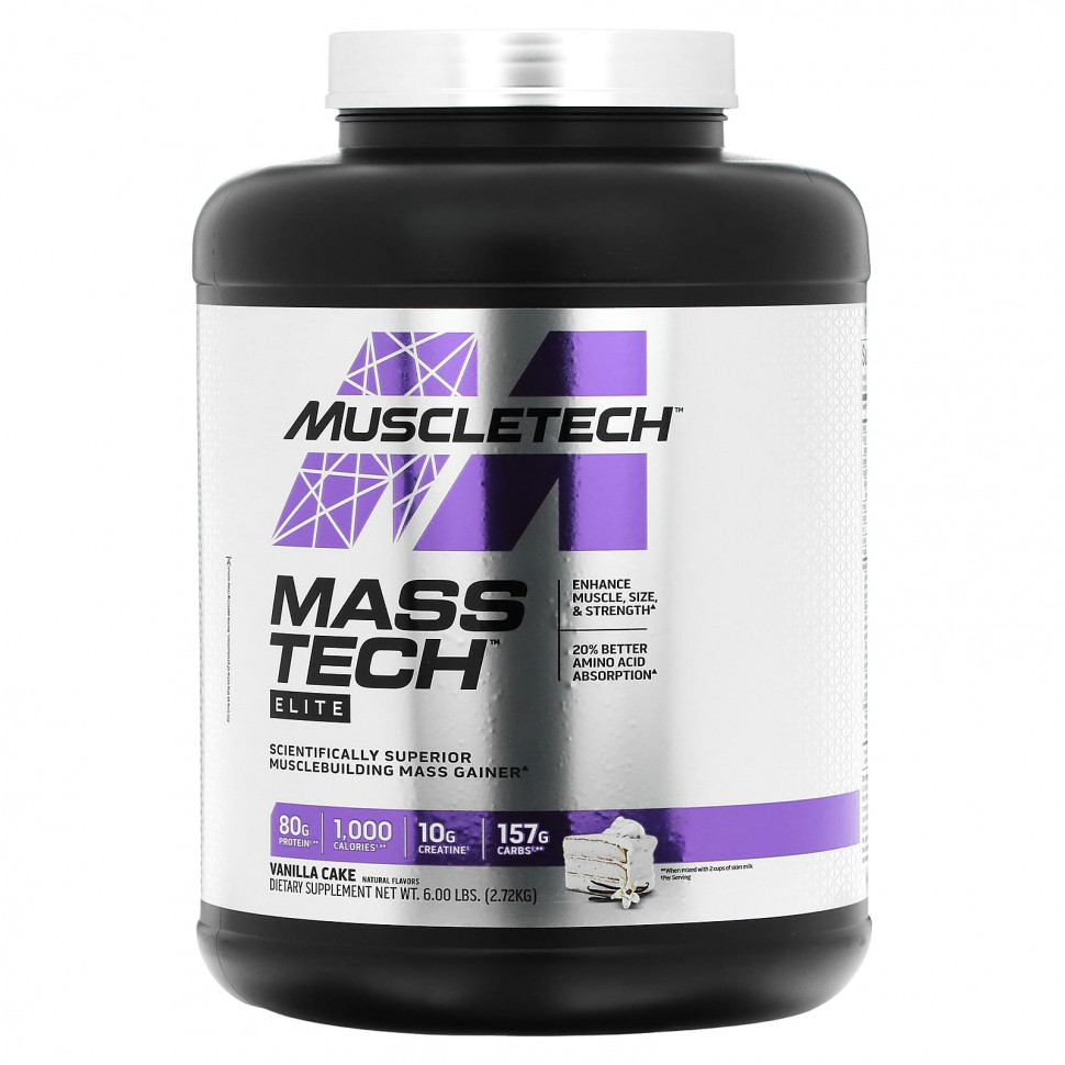 ������ ������ MuscleTech, Mass Tech Elite, Vanilla Cake, 6 lbs (2.72 kg)  IHerb (������) ����