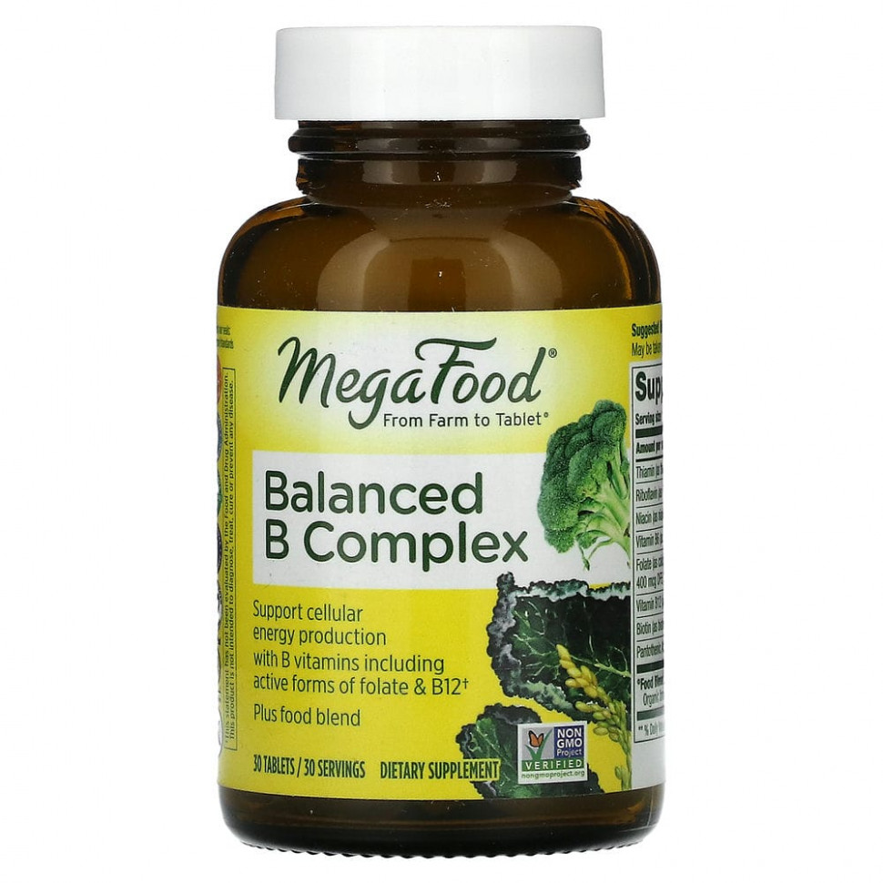 ������ ������ MegaFood, ���������������� �������� ��������� � (Balanced B Complex), 30 ��������  IHerb (������) ����