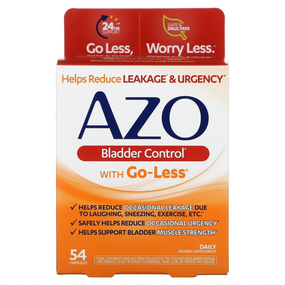  Azo, Bladder Control, with Go-Less, 54 Capsules    -     , -, 