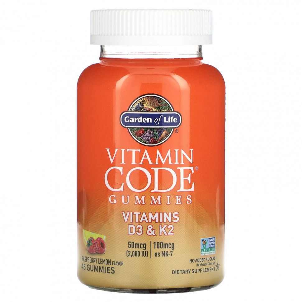  Garden of Life, Vitamin Code,  ,  D3  K2,   , 45      -     , -, 