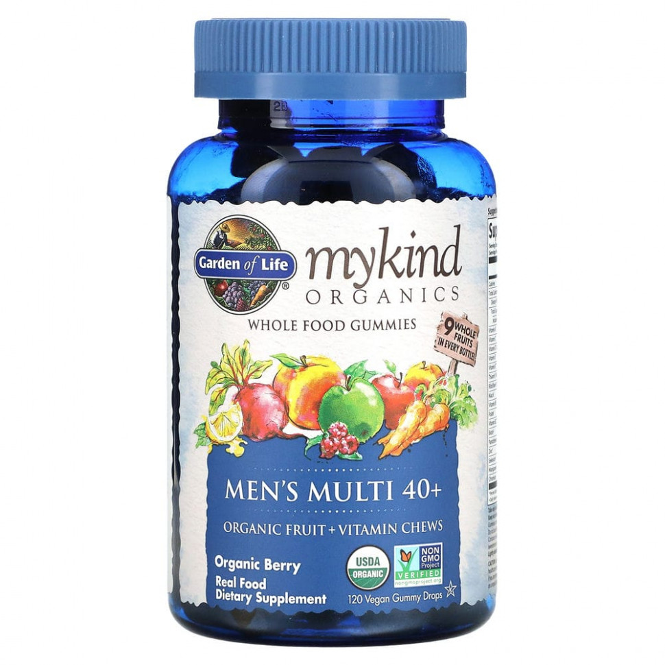  Garden of Life, MyKind Organics,     40+,  , 120       -     , -, 