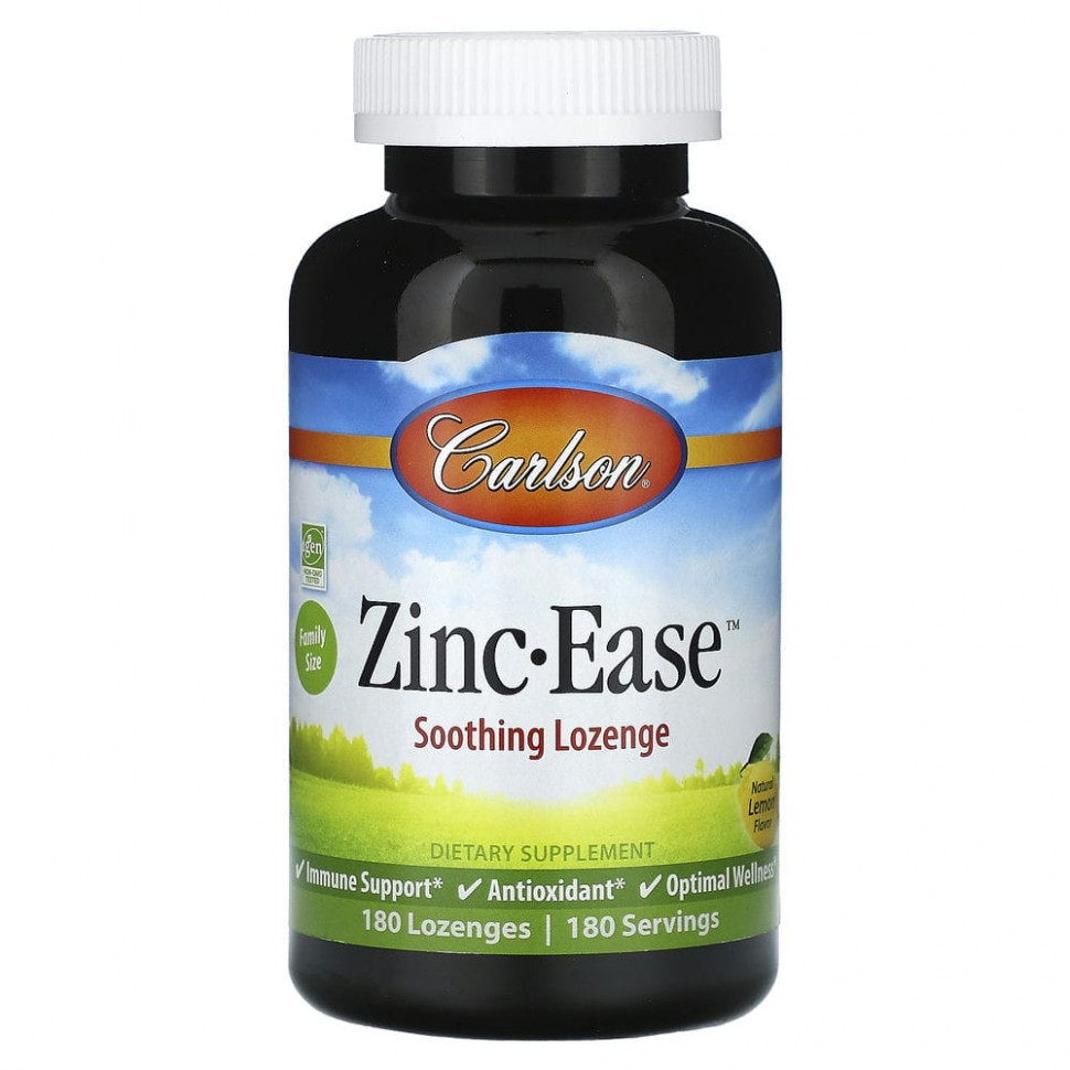 ������ ������ Carlson Labs, Zinc-Ease, ����������� �����, 180 ��������  IHerb (������) ����