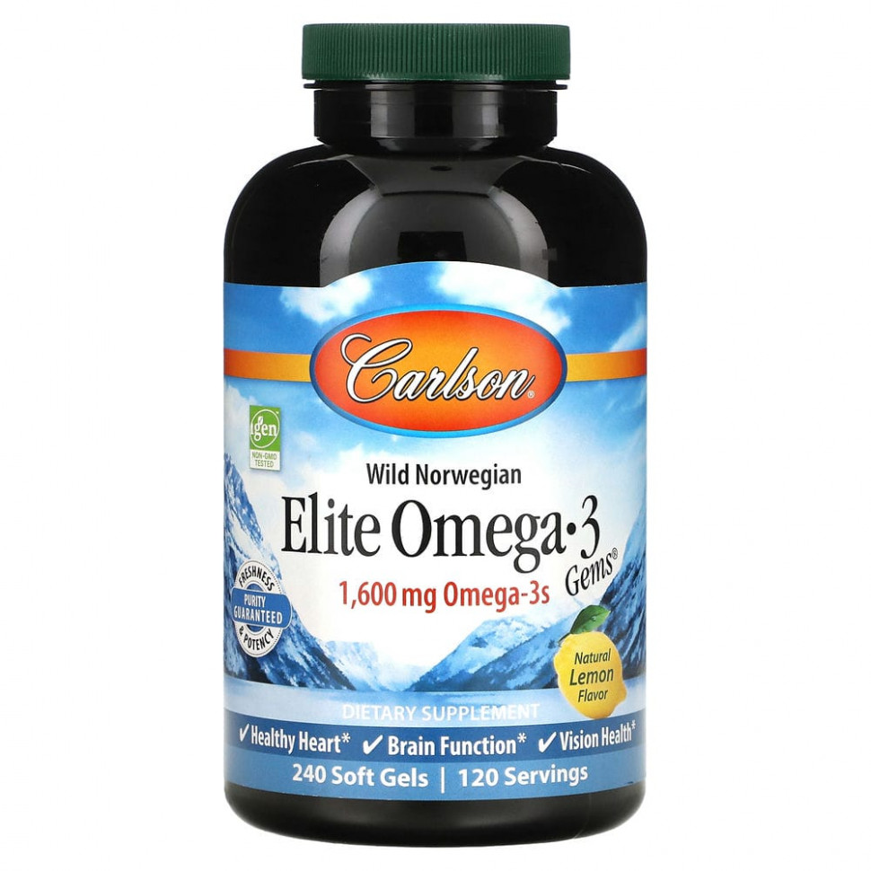  Carlson Labs, Elite Omega-3 Gems,  -3 ,   , 800 , 240      -     , -, 