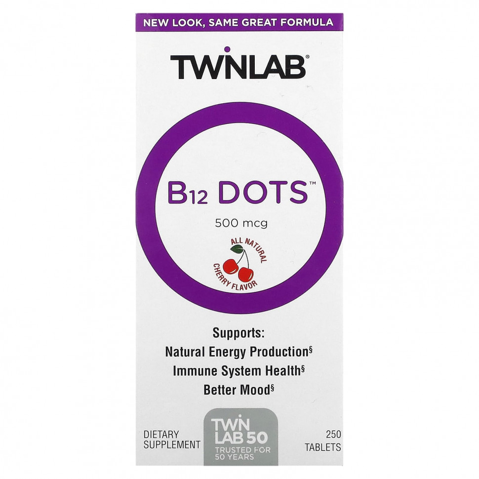 ������ ������ Twinlab, B-12 Dots, �����, 500 ���, 250 ��������  IHerb (������) ����