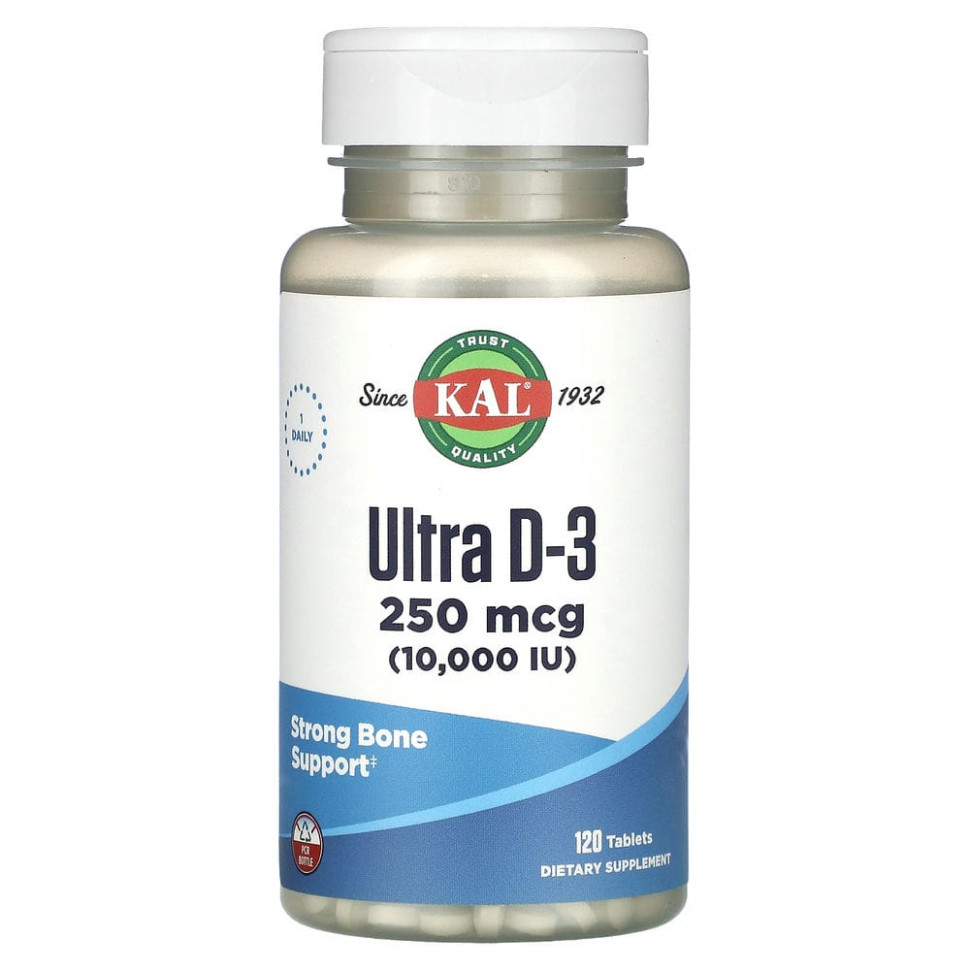������ ������ KAL, Ultra D-3, 250 ��� (10 000 ��), 120 ��������  IHerb (������) ����