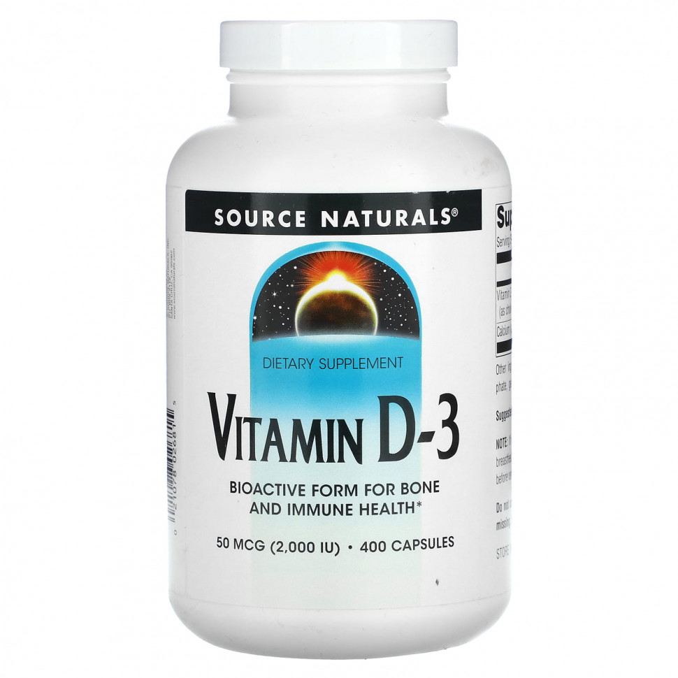  Source Naturals,  D-3, 50  (2000 ), 400     -     , -, 