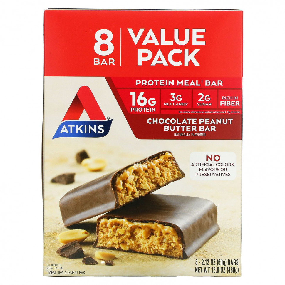  Atkins, Protein Meal Bar,  ,    , 8   60  (2,12 )    -     , -, 