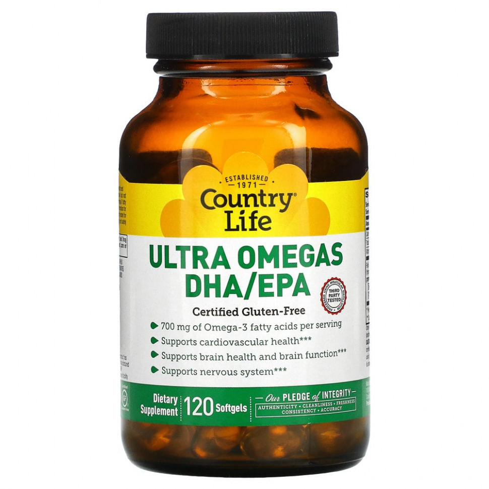 ������ ������ Country Life, Ultra Omegas ���/���, 120 ������  IHerb (������) ����