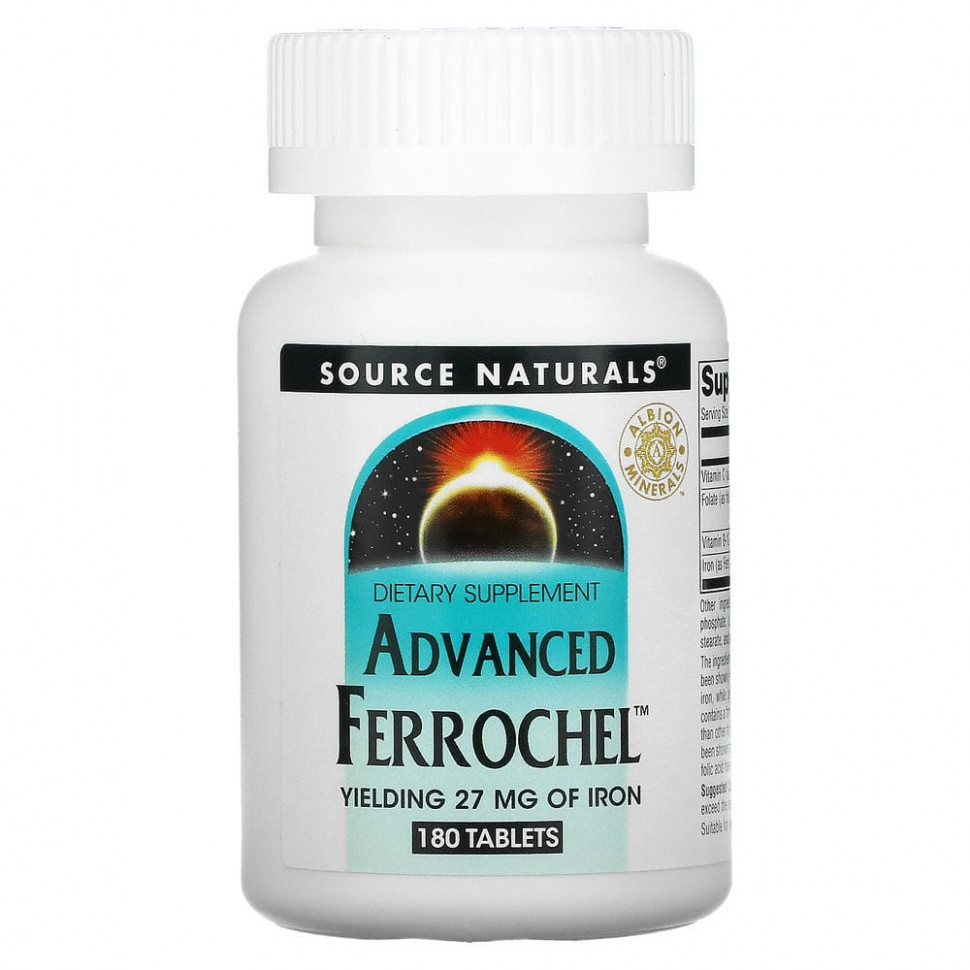 ������ ������ Source Naturals, Advanced Ferrochel, ���������� �������, 180 ��������  IHerb (������) ����