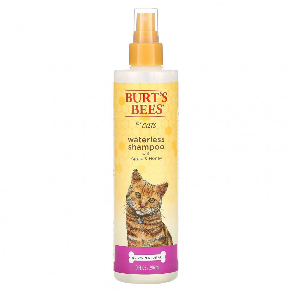  Burt's Bees, Waterless Shampoo for Cats, Apple & Honey, 10 fl oz (296 ml)    -     , -, 