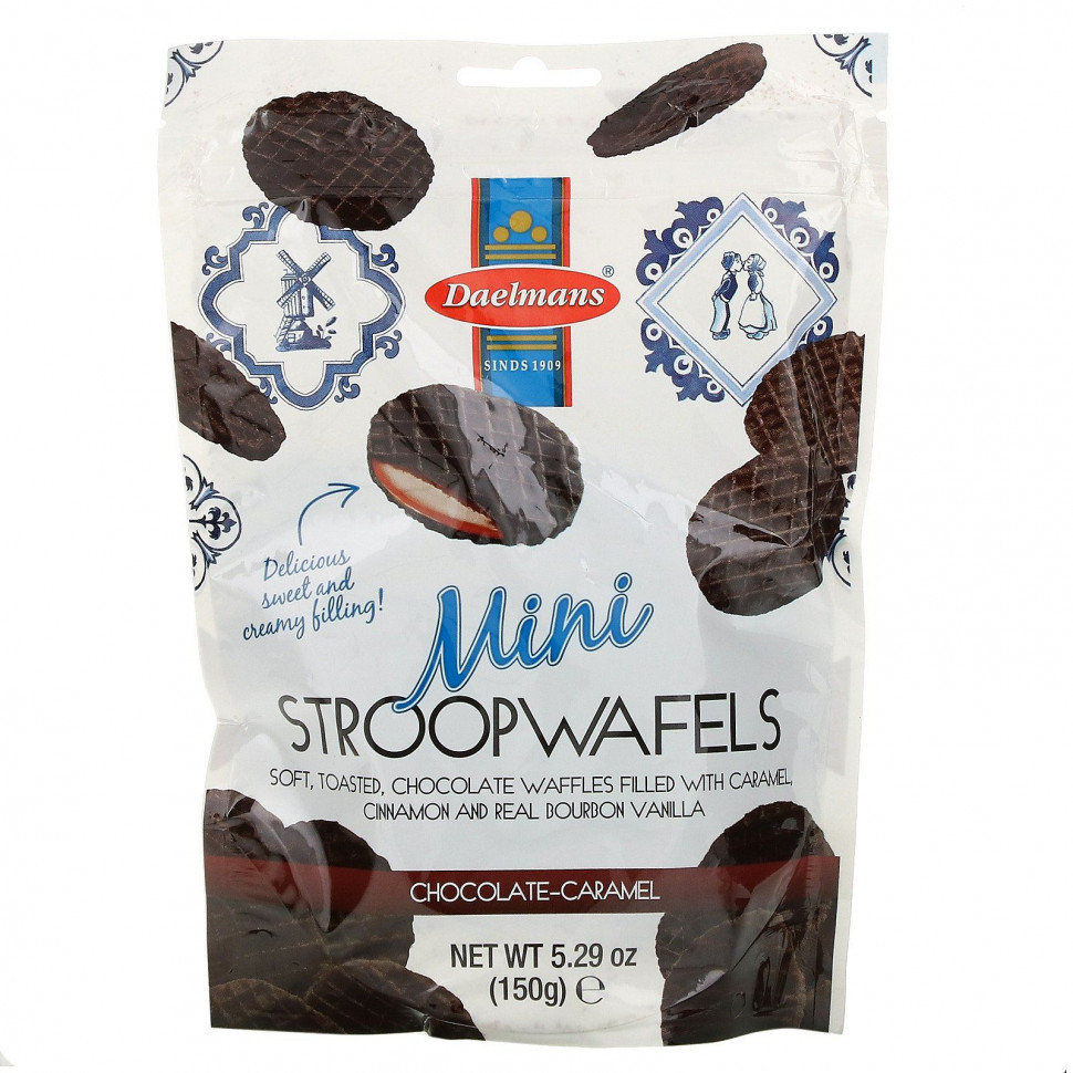 ������ ������ Daelmans, Mini Stroopwafels, Chocolate-Caramel, 5.29 oz (150 g)  IHerb (������) ����