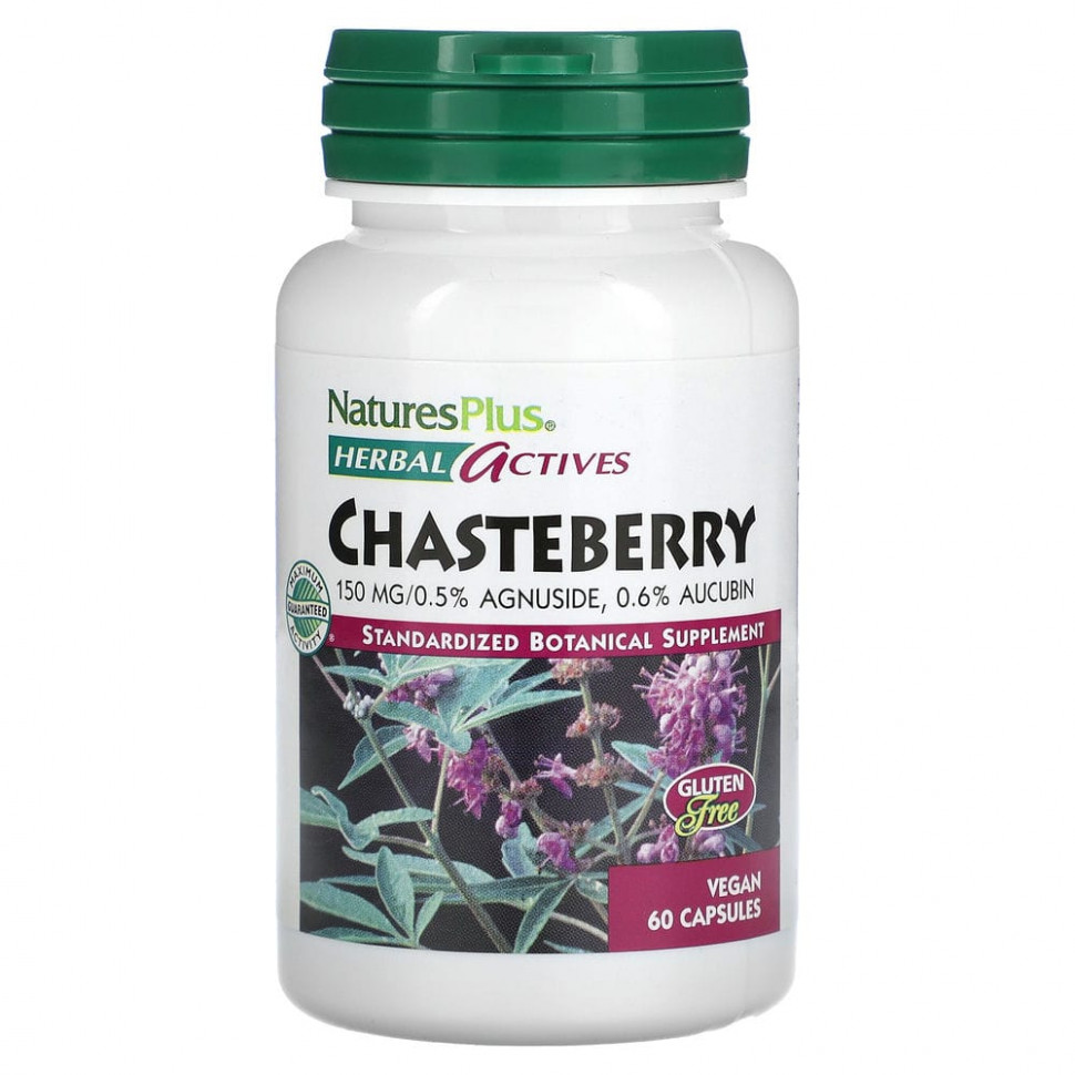 ������ ������ NaturesPlus, Herbal Actives, Chasteberry, 150 ��, 60 ��������� ������  IHerb (������) ����
