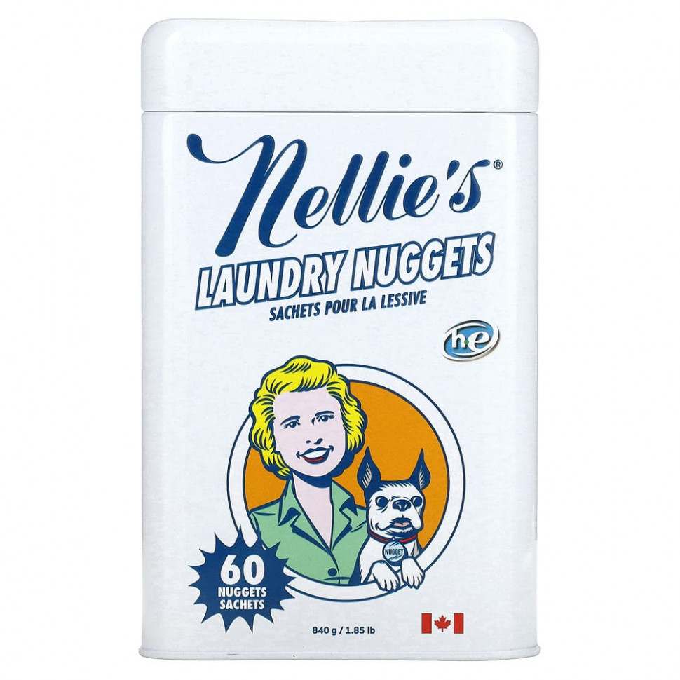 ������ ������ Nellie's, Laundry Nuggets, Unscented, 60 Loads, 1.85 lb (840 g)  IHerb (������) ����