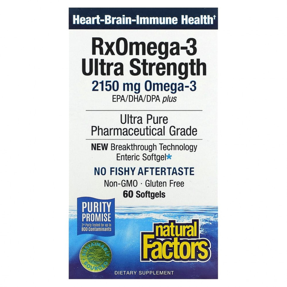  Natural Factors,       RxOmega-3      , 900 , 60  Enteripure    -     , -, 