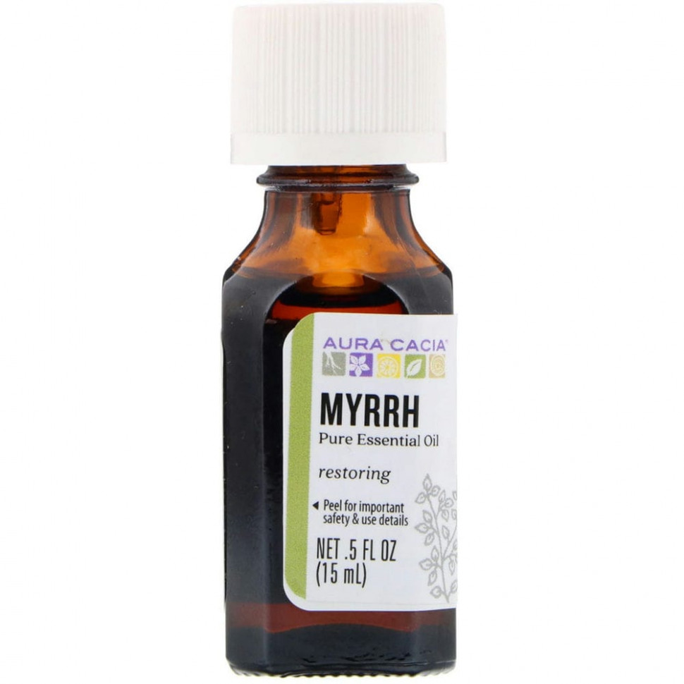 ������ ������ Aura Cacia, Pure Essential Oil, Myrrh, .5 fl oz (15 ml)  IHerb (������) ����