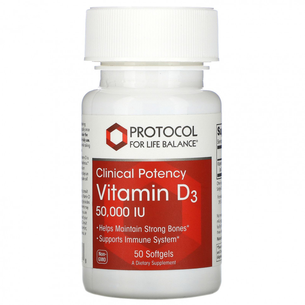 ������ ������ Protocol for Life Balance, Vitamin D3, Clinical Potency , 50,000 IU, 50 Softgels  IHerb (������) ����