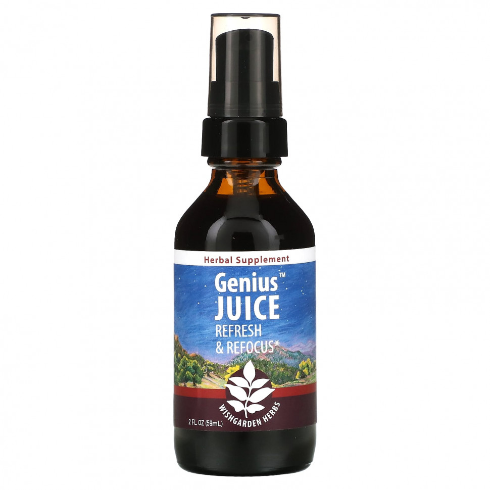 ������ ������ WishGarden Herbs, Genius Juice, Refresh & Refocus, 59 �� (2 ����. �����)  IHerb (������) ����