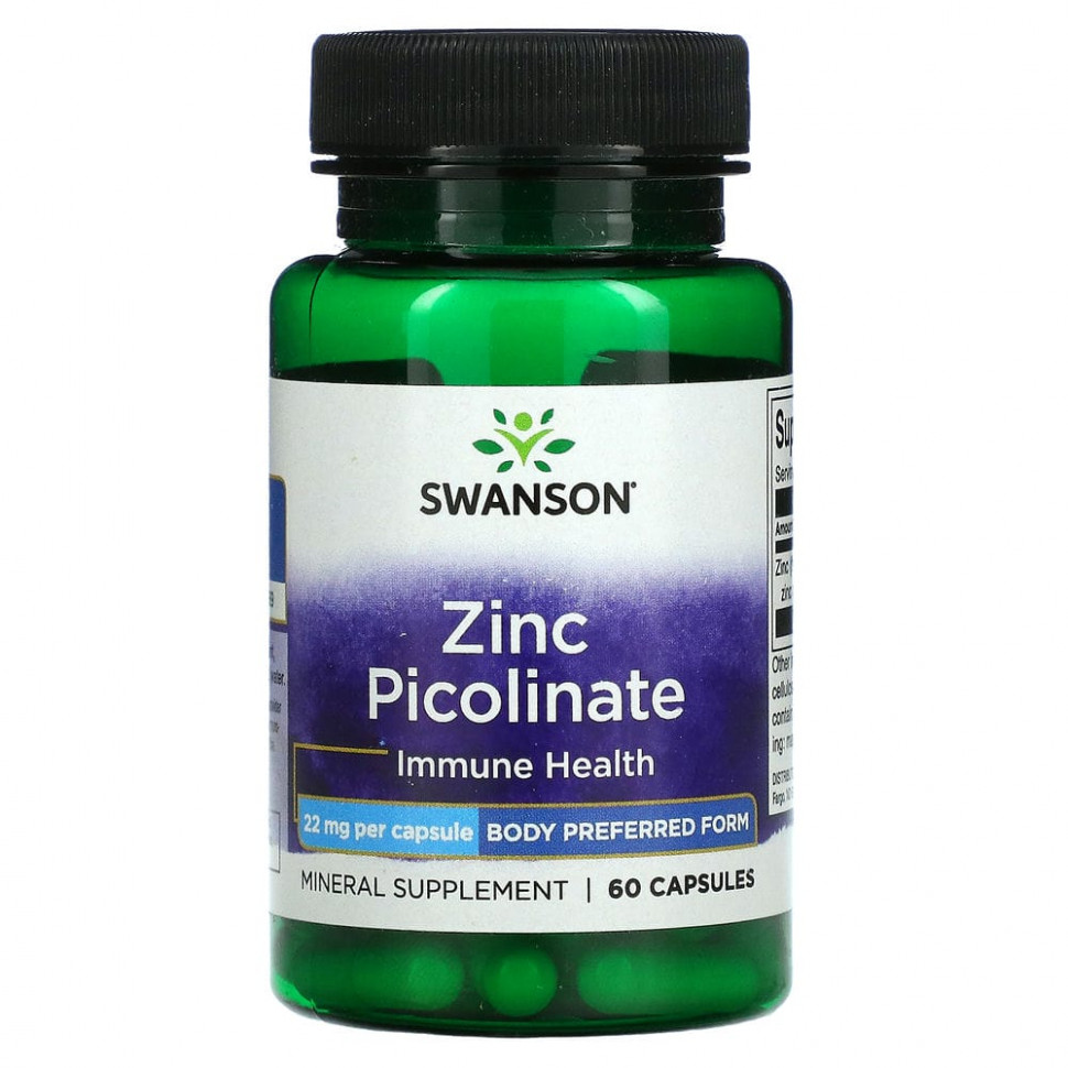 ������ ������ Swanson, Zinc Picolinate, Immune Health, 22 mg, 60 Capsules  IHerb (������) ����