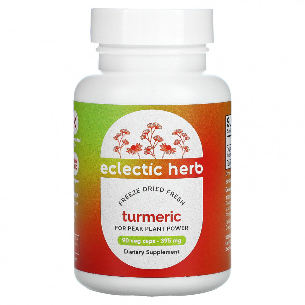 ������ ������ Eclectic Institute, Turmeric, 395 mg, 90 Non-GMO Veg Caps  IHerb (������) ����
