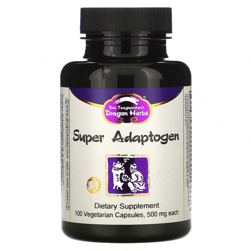  Dragon Herbs, Super Adaptogen, 500 mg, 100 Vegetarian Capsules    -     , -, 