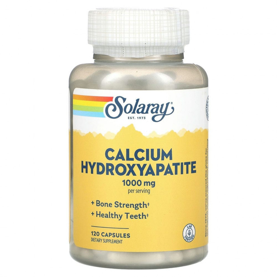  Solaray, Calcium Hydroxyapatite, 250 mg, 120 Capsules    -     , -, 