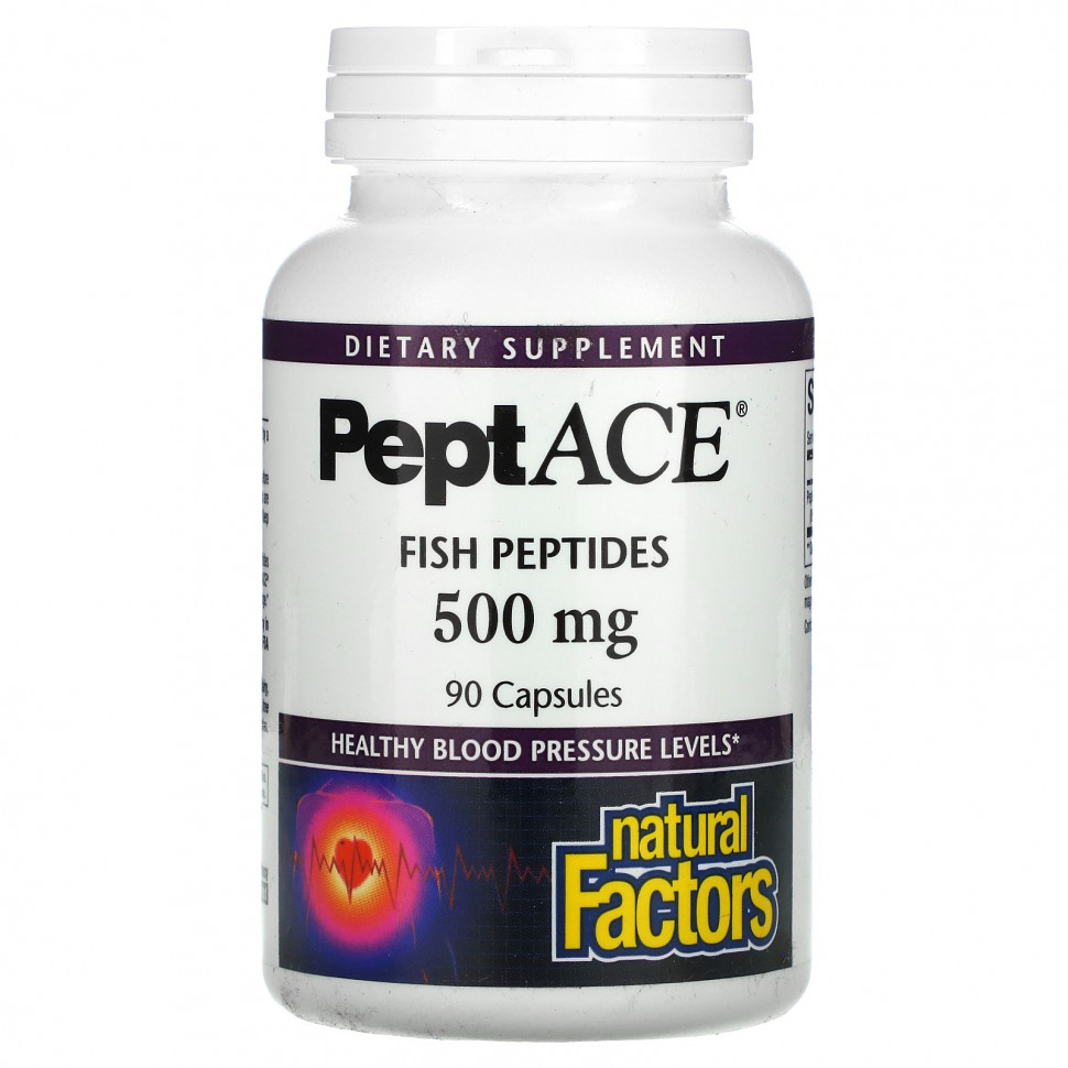  Natural Factors, PeptACE,  , 500 , 90     -     , -, 