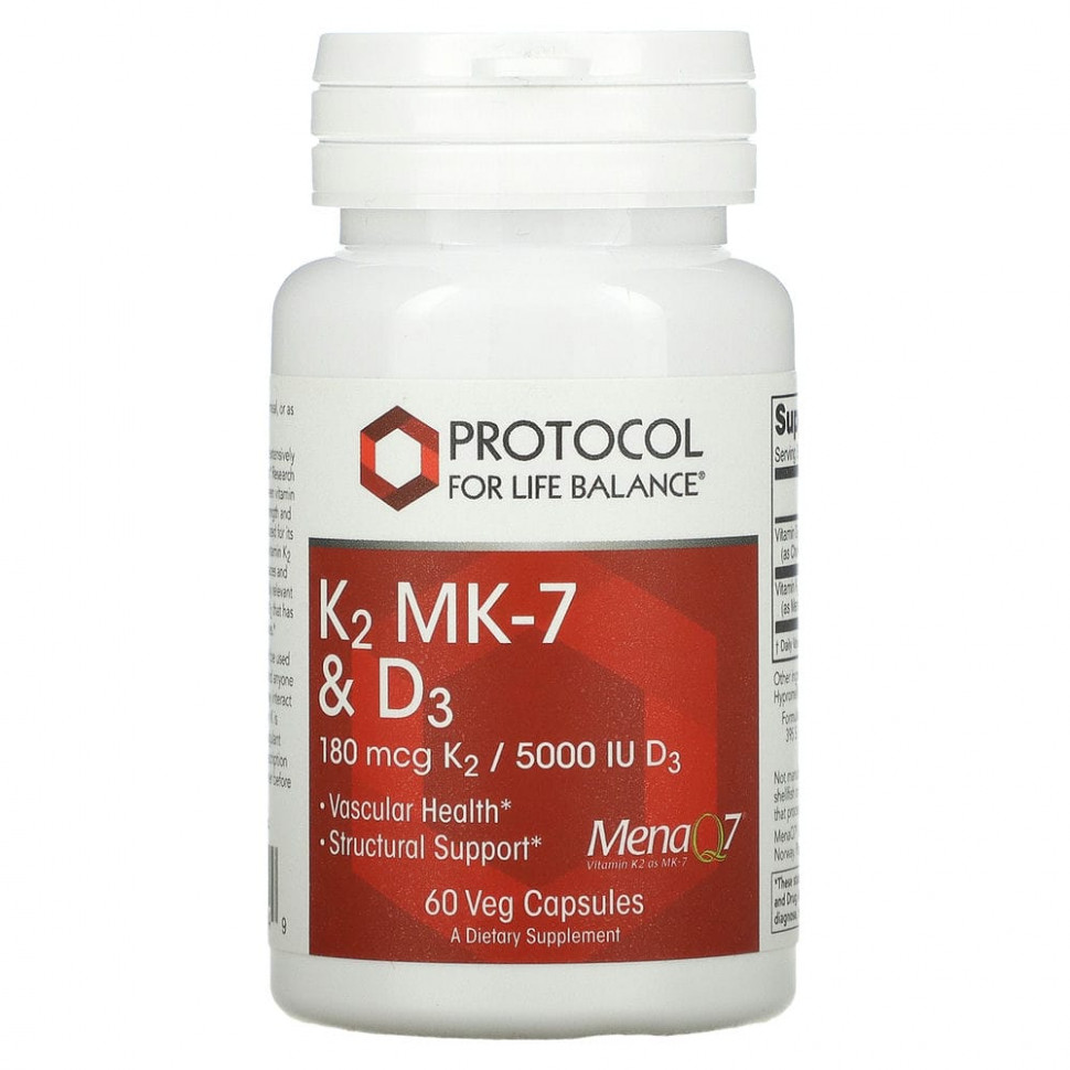 ������ ������ Protocol for Life Balance, K2 MK-7 � D3`` 60 ������������ ������  IHerb (������) ����