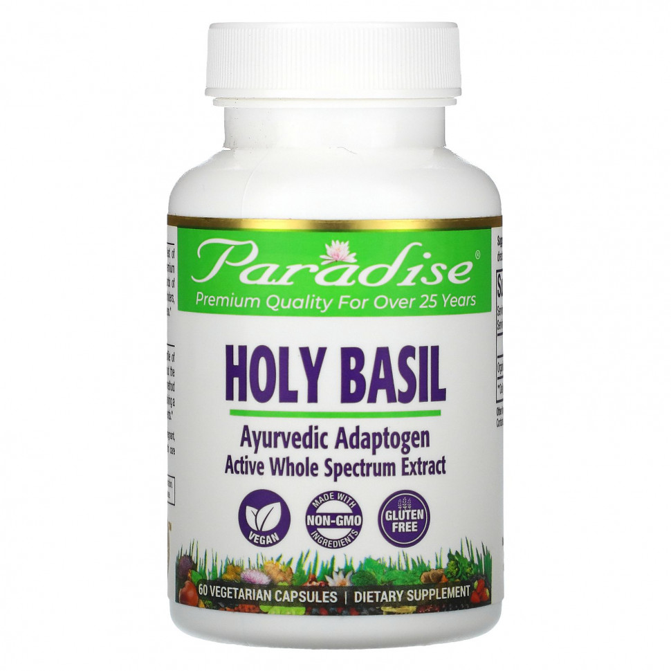  Paradise Herbs, Organics, Holy Basil, 60 Vegetarian Capsules    -     , -, 