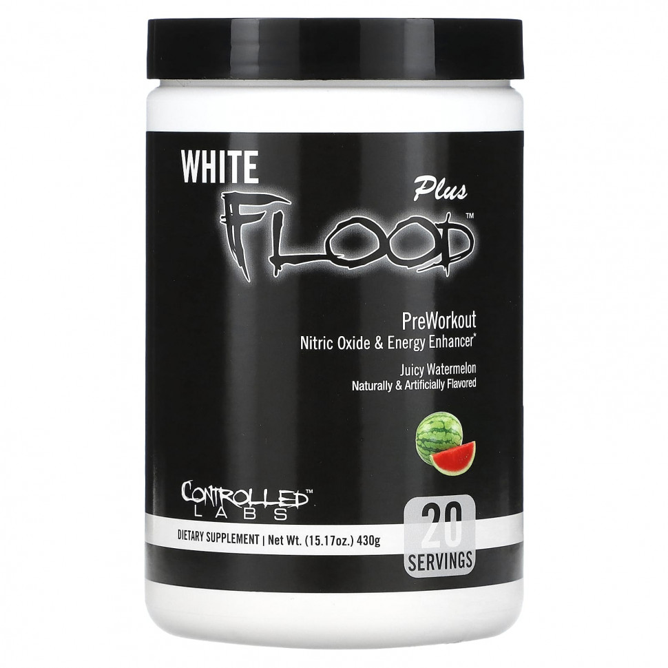 ������ ������ Controlled Labs, White Flood Plus, ����� �����������, ������ �����, 430 � (15,17 �����)  IHerb (������) ����