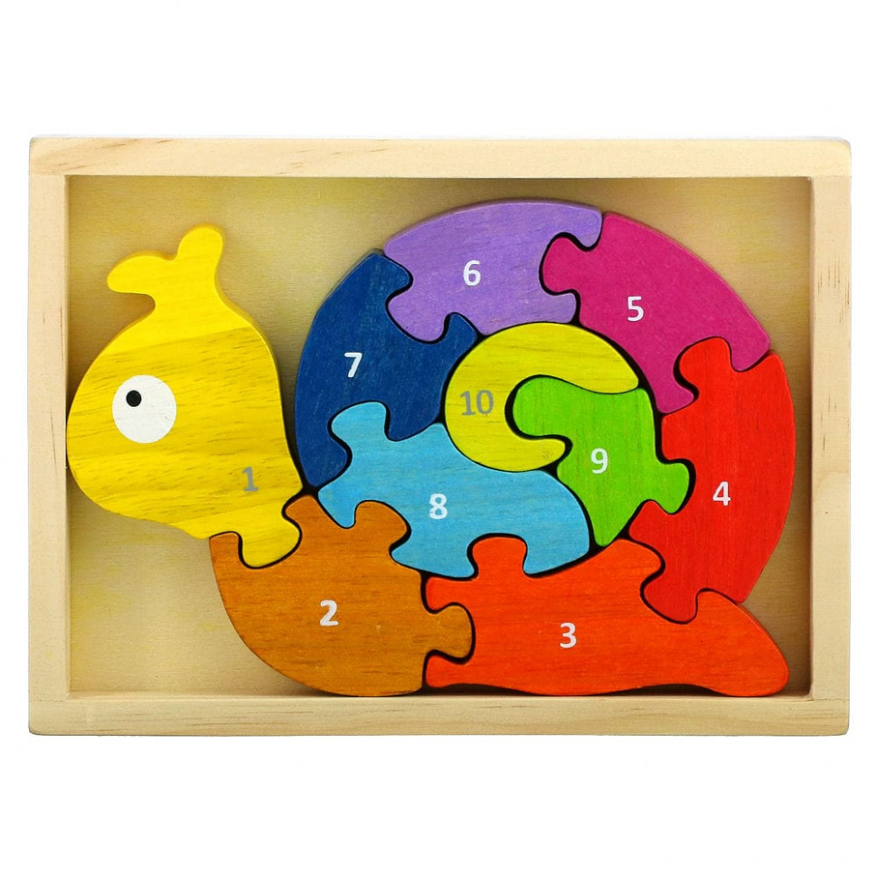  Begin Again Toys, Number Snail, Teach & Play Puzzle, 2+ Years, 10 .    -     , -, 