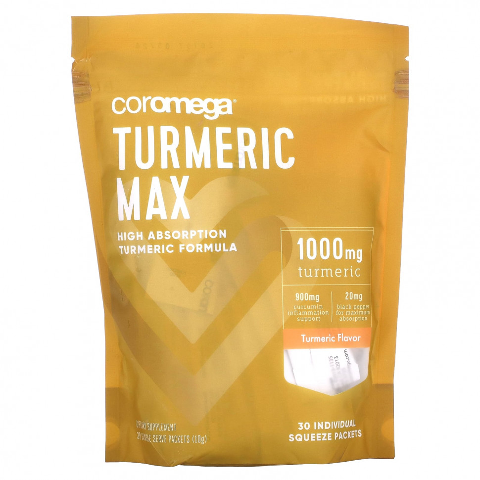  Coromega, Turmeric Max, , 1000 , 30  -  10     -     , -, 